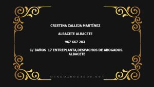 abogado Cristina Calleja Martínez en la localidad de Albacete