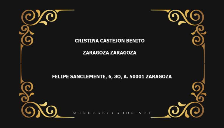 abogado Cristina Castejon Benito en la localidad de Zaragoza