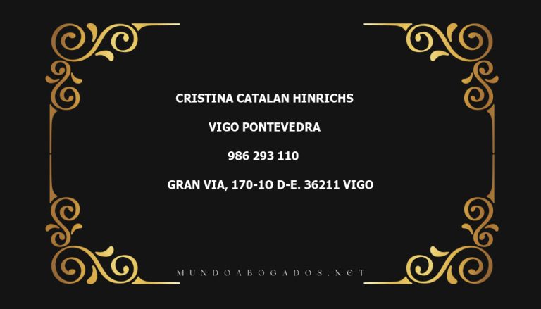 abogado Cristina Catalan Hinrichs en la localidad de Vigo