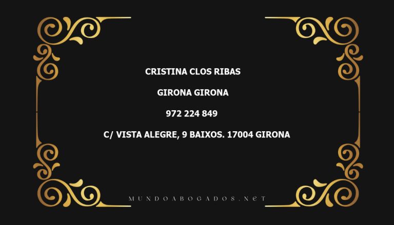 abogado Cristina Clos Ribas en la localidad de Girona