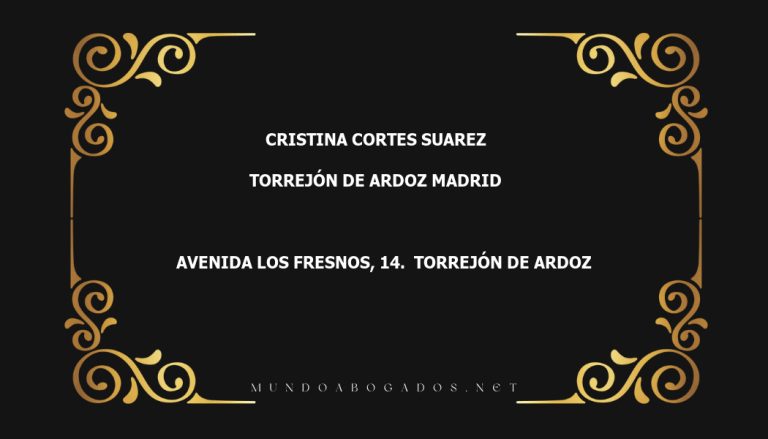 abogado Cristina Cortes Suarez en la localidad de Torrejón de Ardoz