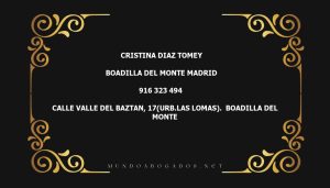 abogado Cristina Diaz Tomey en la localidad de Boadilla del Monte