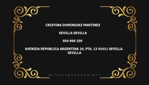 abogado Cristina Dominguez Martinez en la localidad de Sevilla