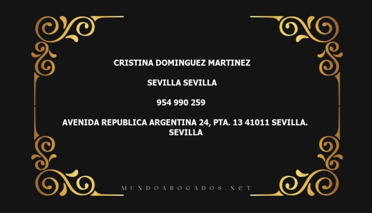 abogado Cristina Dominguez Martinez en la localidad de Sevilla