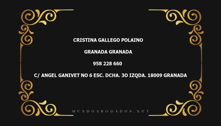 abogado Cristina Gallego Polaino en la localidad de Granada