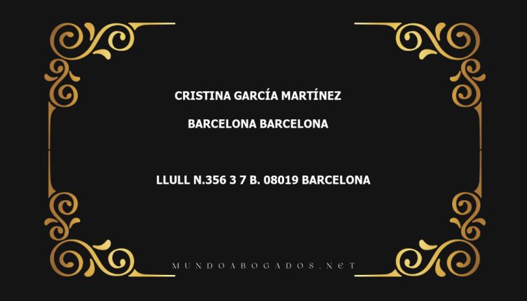 abogado Cristina García Martínez en la localidad de Barcelona