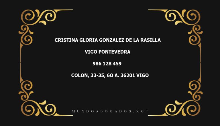 abogado Cristina Gloria Gonzalez De La Rasilla en la localidad de Vigo