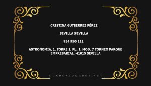 abogado Cristina Gutierrez Pérez en la localidad de Sevilla