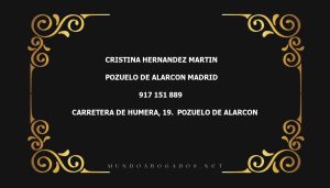 abogado Cristina Hernandez Martin en la localidad de Pozuelo de Alarcon