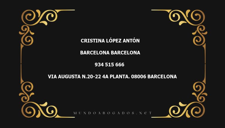 abogado Cristina López Antón en la localidad de Barcelona