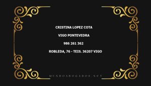 abogado Cristina Lopez Cota en la localidad de Vigo