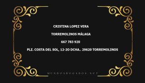 abogado Cristina Lopez Vera en la localidad de Torremolinos