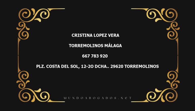 abogado Cristina Lopez Vera en la localidad de Torremolinos