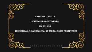 abogado Cristina Lopo Lis en la localidad de Pontevedra