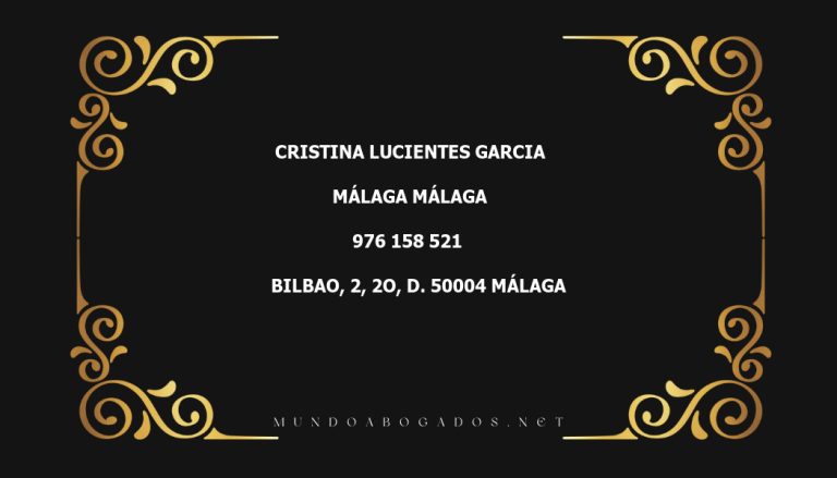 abogado Cristina Lucientes Garcia en la localidad de Málaga