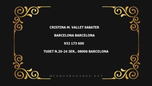 abogado Cristina M. Vallet Sabater en la localidad de Barcelona