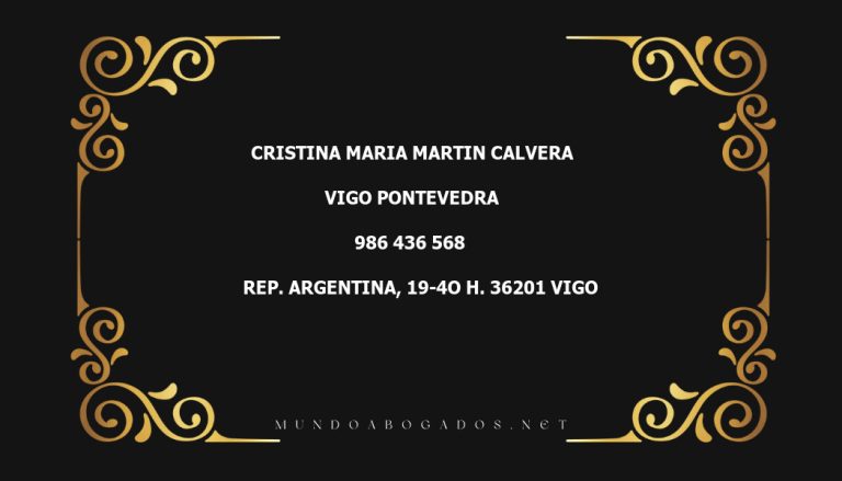 abogado Cristina Maria Martin Calvera en la localidad de Vigo