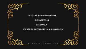 abogado Cristina Maria Pavon Vera en la localidad de Écija