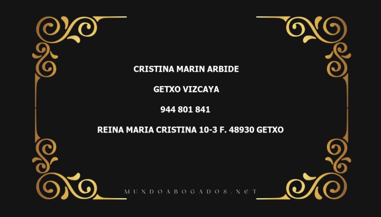 abogado Cristina Marin Arbide en la localidad de Getxo