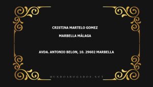 abogado Cristina Martelo Gomez en la localidad de Marbella