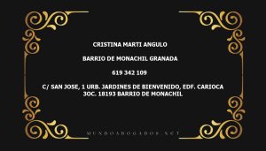 abogado Cristina Marti Angulo en la localidad de Barrio de Monachil