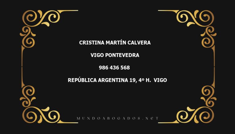 abogado Cristina Martín Calvera en la localidad de Vigo