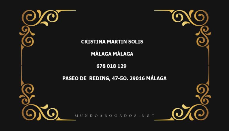 abogado Cristina Martin Solis en la localidad de Málaga