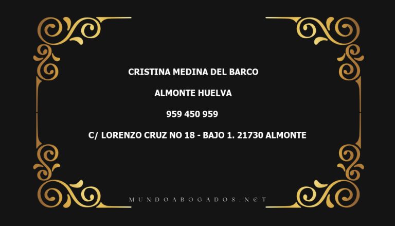 abogado Cristina Medina Del Barco en la localidad de Almonte