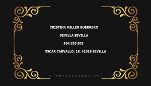 abogado Cristina Miller Guerrero en la localidad de Sevilla