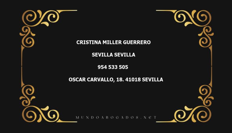 abogado Cristina Miller Guerrero en la localidad de Sevilla