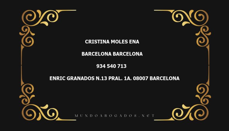 abogado Cristina Moles Ena en la localidad de Barcelona