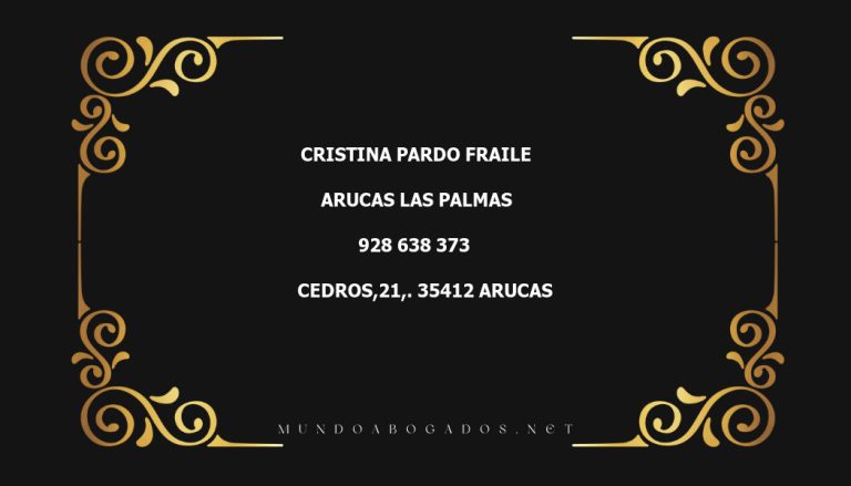 abogado Cristina Pardo Fraile en la localidad de Arucas