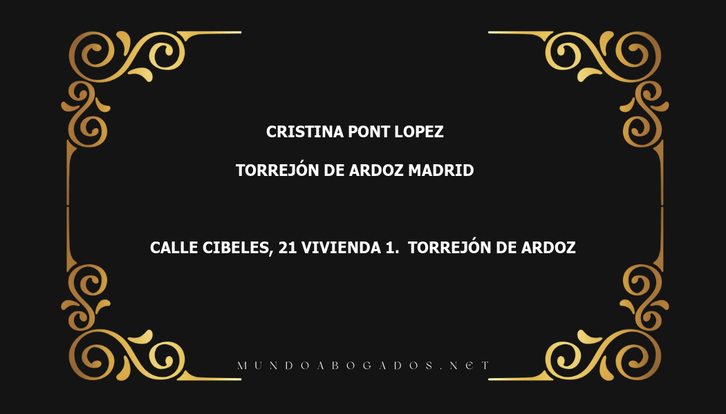 abogado Cristina Pont Lopez en la localidad de Torrejón de Ardoz