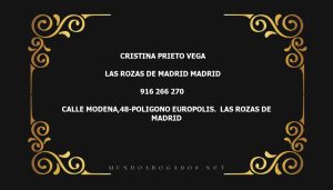 abogado Cristina Prieto Vega en la localidad de Las Rozas de Madrid