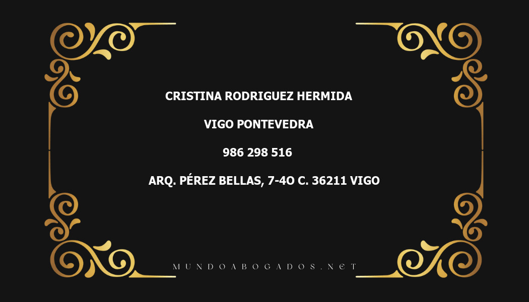 abogado Cristina Rodriguez Hermida en la localidad de Vigo