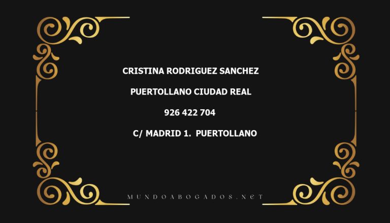 abogado Cristina Rodriguez Sanchez en la localidad de Puertollano