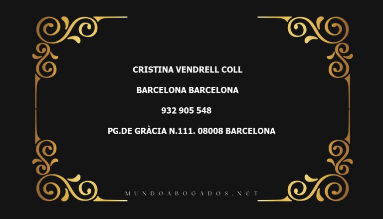 abogado Cristina Vendrell Coll en la localidad de Barcelona