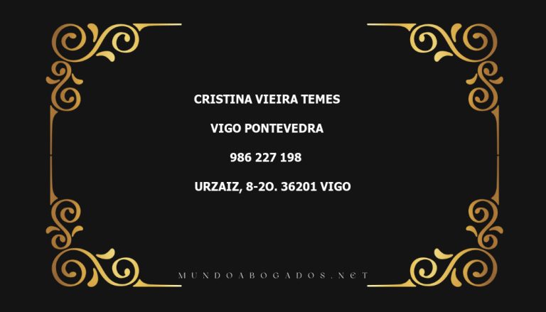 abogado Cristina Vieira Temes en la localidad de Vigo