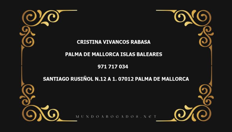 abogado Cristina Vivancos Rabasa en la localidad de Palma de Mallorca