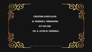 abogado Cristina Vives Olive en la localidad de El Vendrell