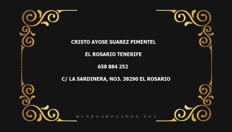 abogado Cristo Ayose Suarez Pimentel en la localidad de El Rosario