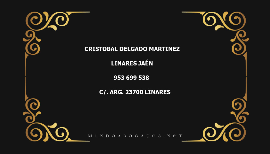 abogado Cristobal Delgado Martinez en la localidad de Linares