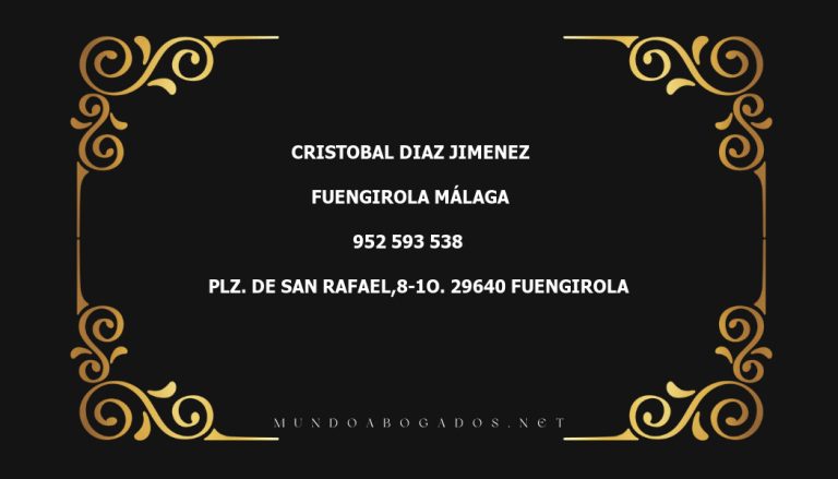 abogado Cristobal Diaz Jimenez en la localidad de Fuengirola