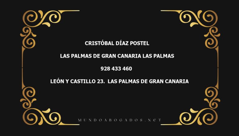 abogado Cristóbal Díaz Postel en la localidad de Las Palmas de Gran Canaria