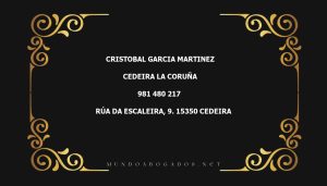 abogado Cristobal Garcia Martinez en la localidad de Cedeira