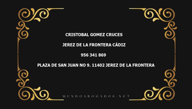 abogado Cristobal Gomez Cruces en la localidad de Jerez de la Frontera