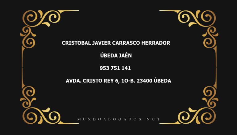 abogado Cristobal Javier Carrasco Herrador en la localidad de Úbeda