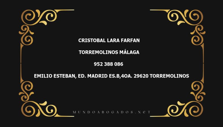 abogado Cristobal Lara Farfan en la localidad de Torremolinos