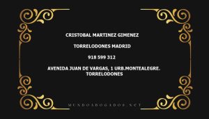 abogado Cristobal Martinez Gimenez en la localidad de Torrelodones