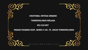 abogado Cristobal Ortega Urbano en la localidad de Torremolinos